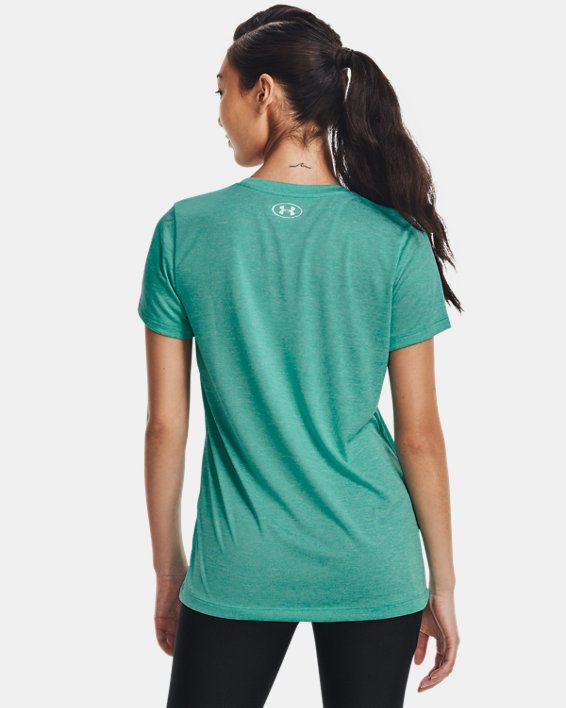 T-shirt col V UA Tech™ Twist pour femme, Green, pdpMainDesktop image number 1